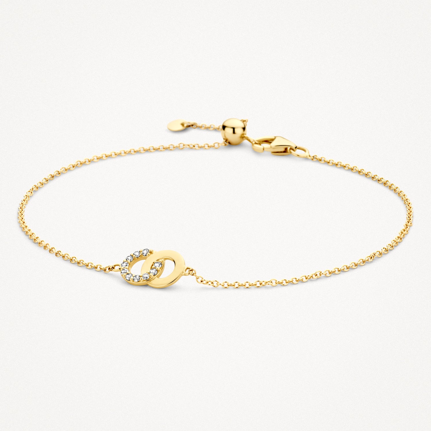 Armband Twee Ringen Met Zirkonia 14k goud