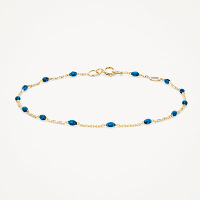 Bracelet 2226YRB - 14k Yellow gold with blue Resin