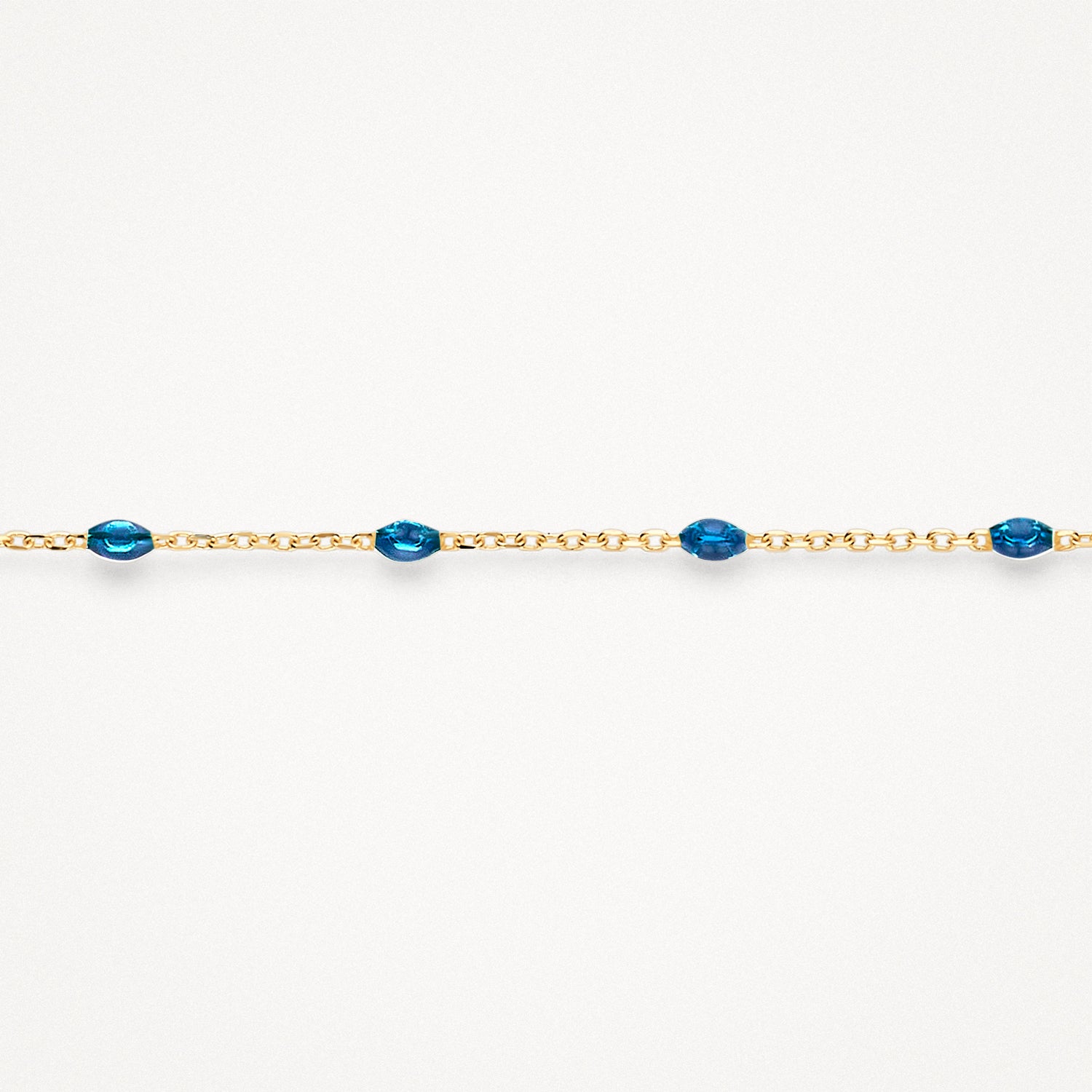 Armband 2226YRB - 14k Geelgoud met blauwe resin