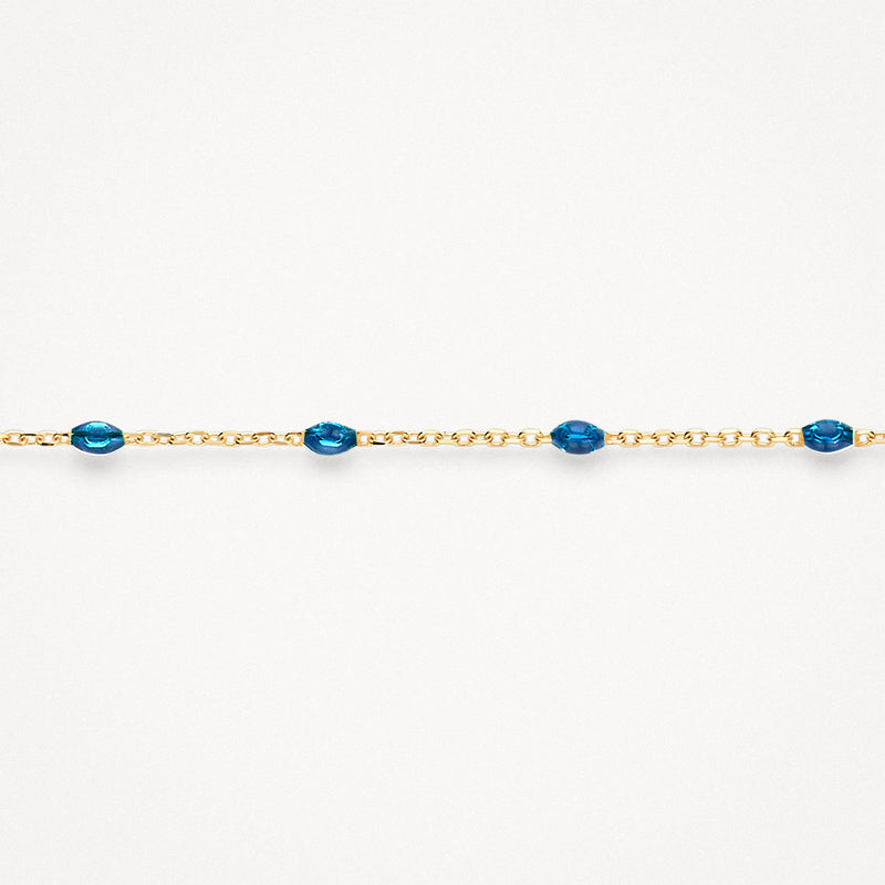 Armband 2226YRB - 585er Gelbgold mit Blau Kunstharz