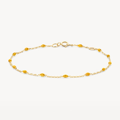 Bracelet 2226YRC - 14k Yellow gold with caramel Resin