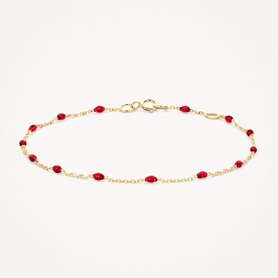 Bracelet 2226YRR - 14k Yellow gold with red Resin