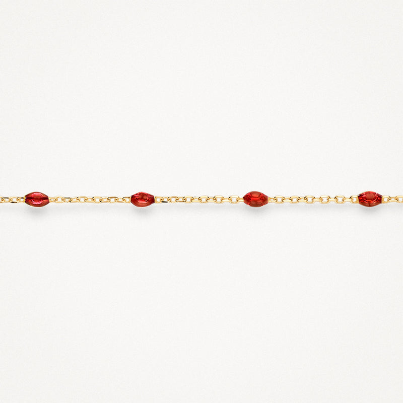 Bracelet 2226YRR - 14k or jaune avec Résine rouge