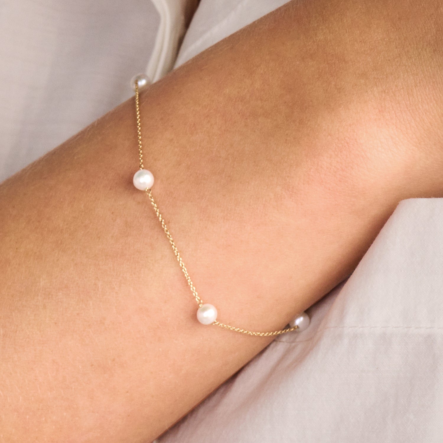 Armband Met 5 Parels 14k goud
