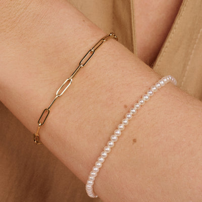 14ct Gold Closed Bar Link Chain Bracelet