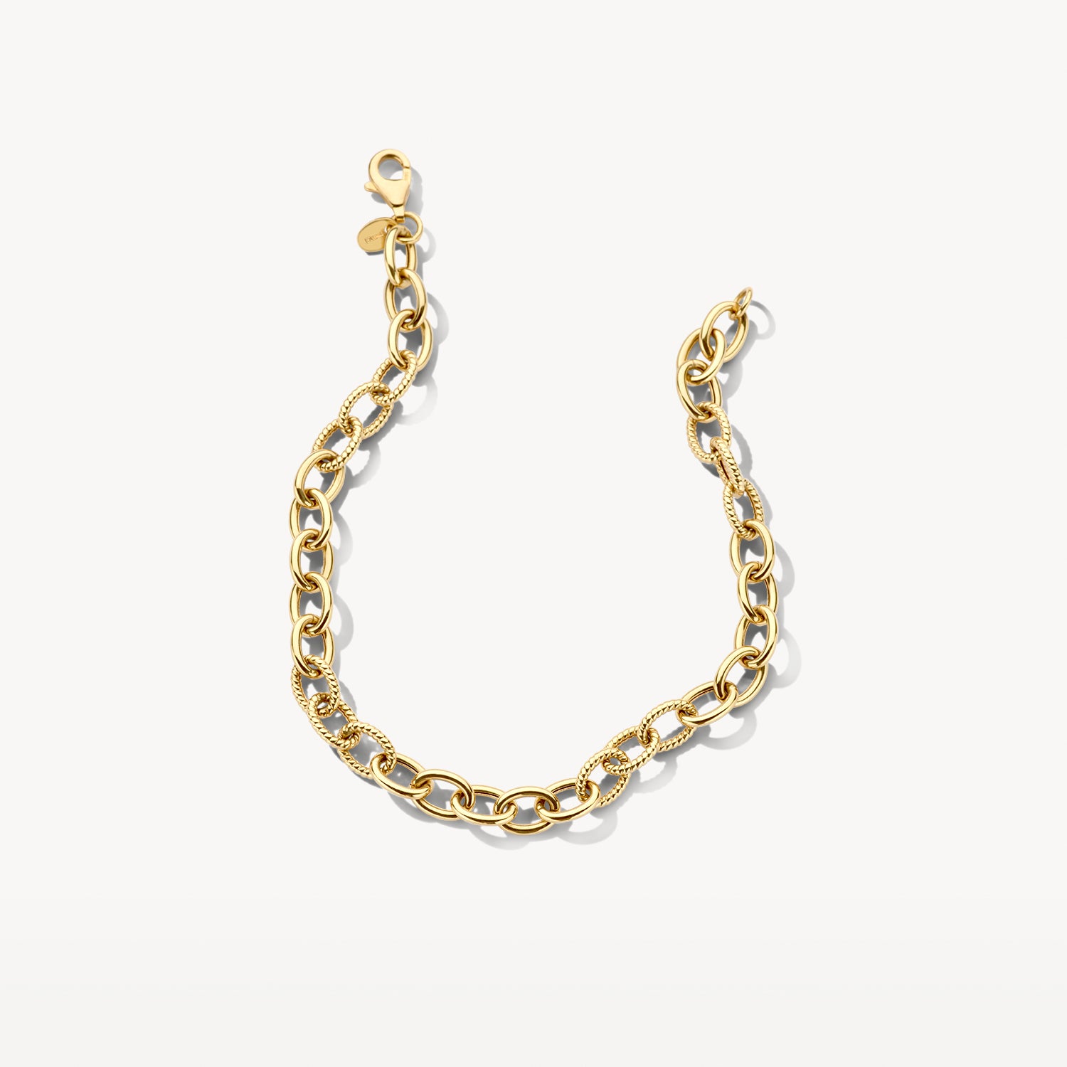 Armband met variërend schakelpatroon 14k goud