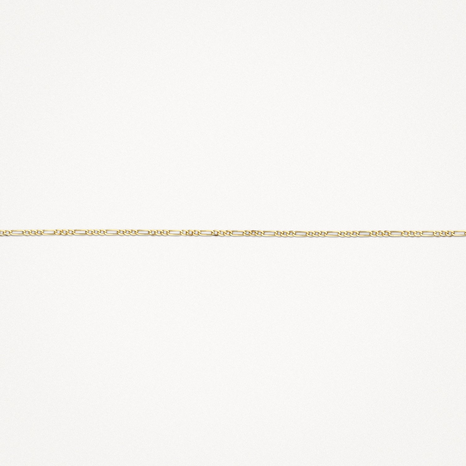 Fijne schakelarmband van 14k goud met glanzende afwerking.