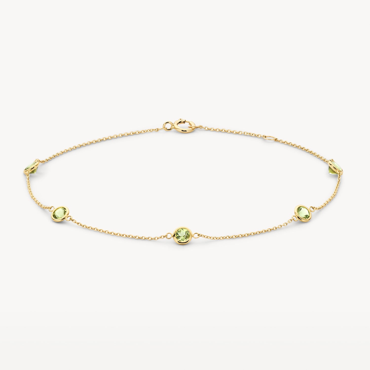 Armband met Peridoot bedels 14k goud