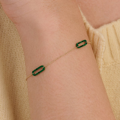 Bracelet 2267YMA - Or 14k avec Malachit