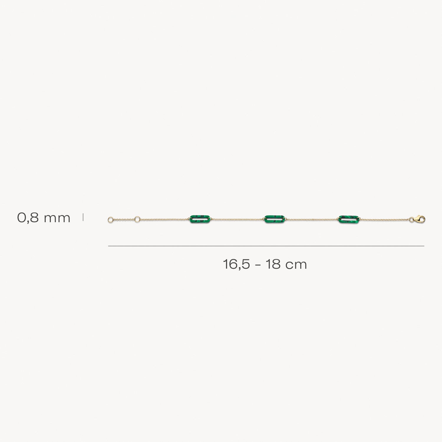 Bracelet 2267YMA - 14k Gold with Malachite