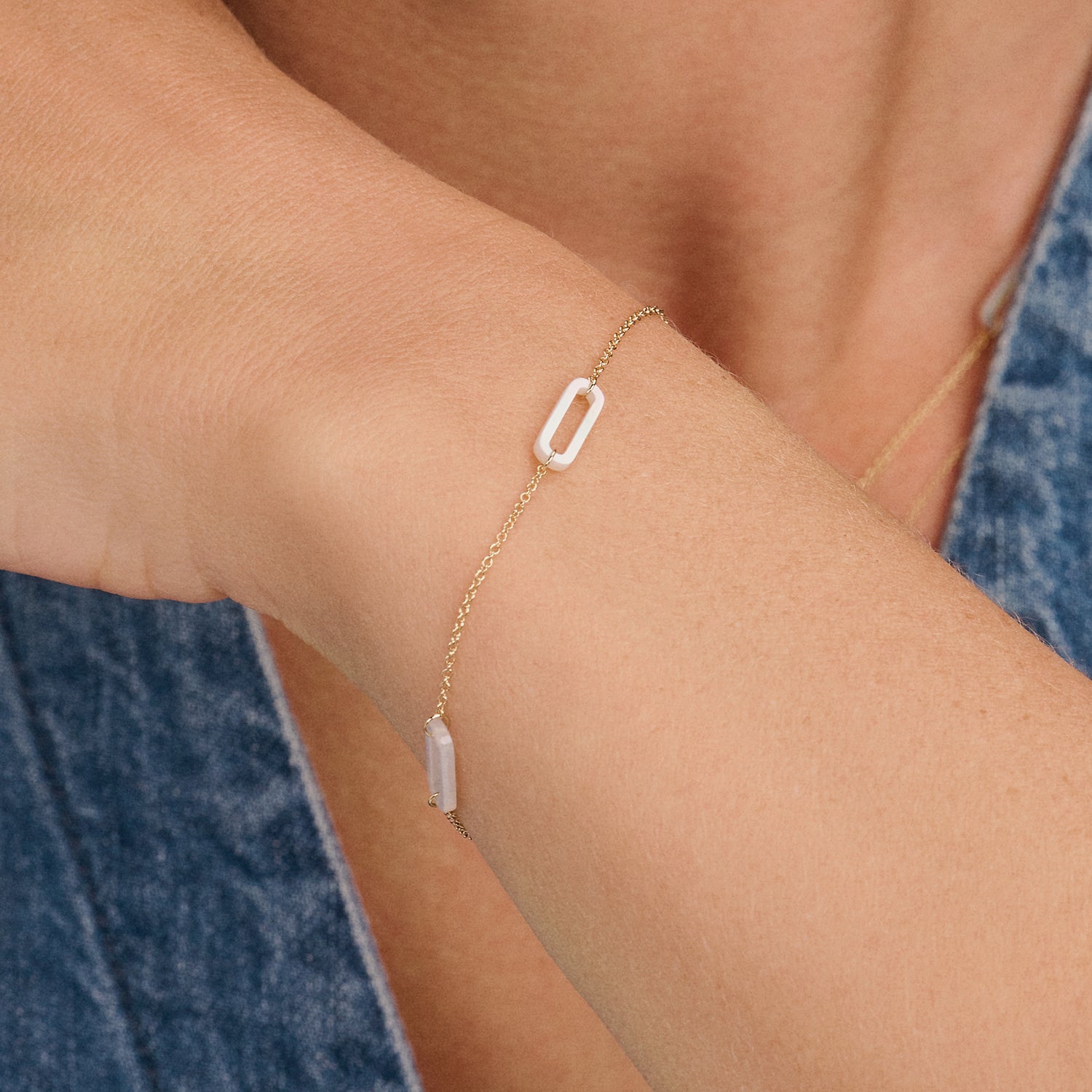 Armband 2267YMP - 14k Goud met parelmoer