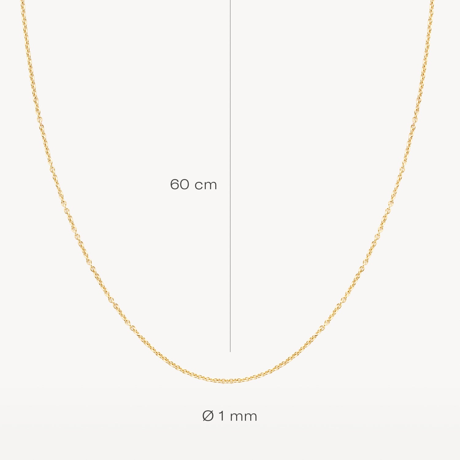 Necklace 3058YGO/60 - 14k Yellow gold