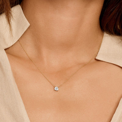 Chain with ⌀ 5 mm Prong setting Zirconia 14k gold