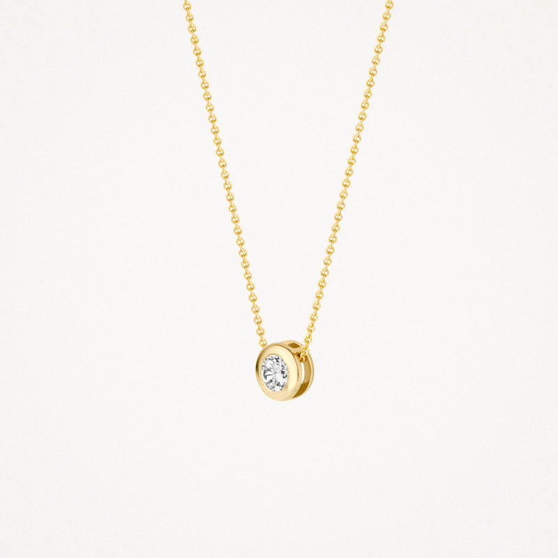 Goud vergulde ketting met engel hanger gezet met Zirkonia | Zilveren Goud vergulde ketting met engel hanger gezet met Zirkonia | Zilveren