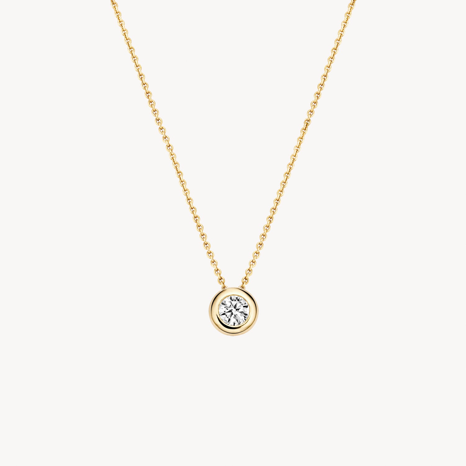 Necklace 3052YZI - 14k White and Yellowgold with zirconia