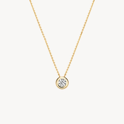 Necklace 3052YZI - 14k White and Yellowgold with zirconia