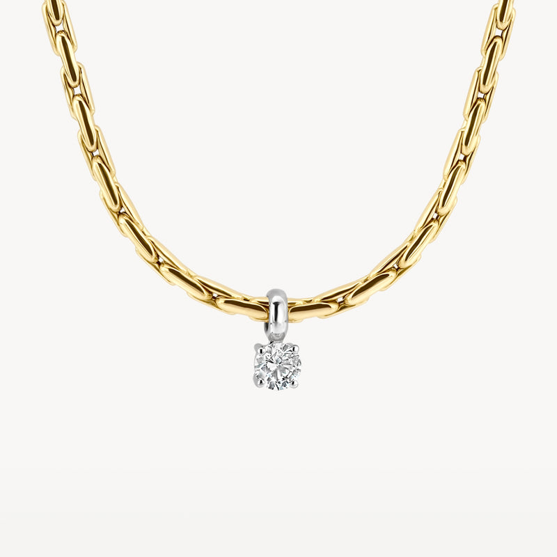 Necklace 3053BZI - 14k Gold and White Gold with Zirconia