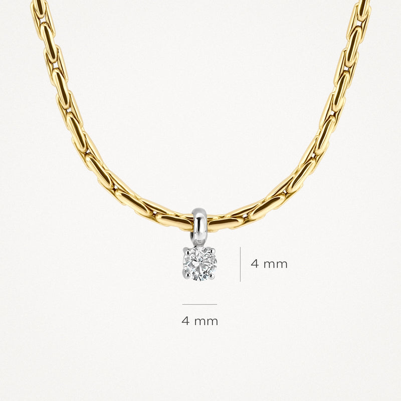 Necklace 3053BZI - 14k Gold and White Gold with Zirconia