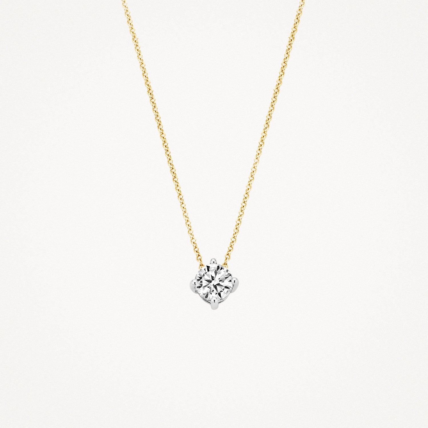 Collier 3057BZI - 14k Geel en Wit goud met zirkonia