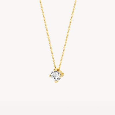 Necklace 3057YZI - 14k Yellow Gold with Zirconia