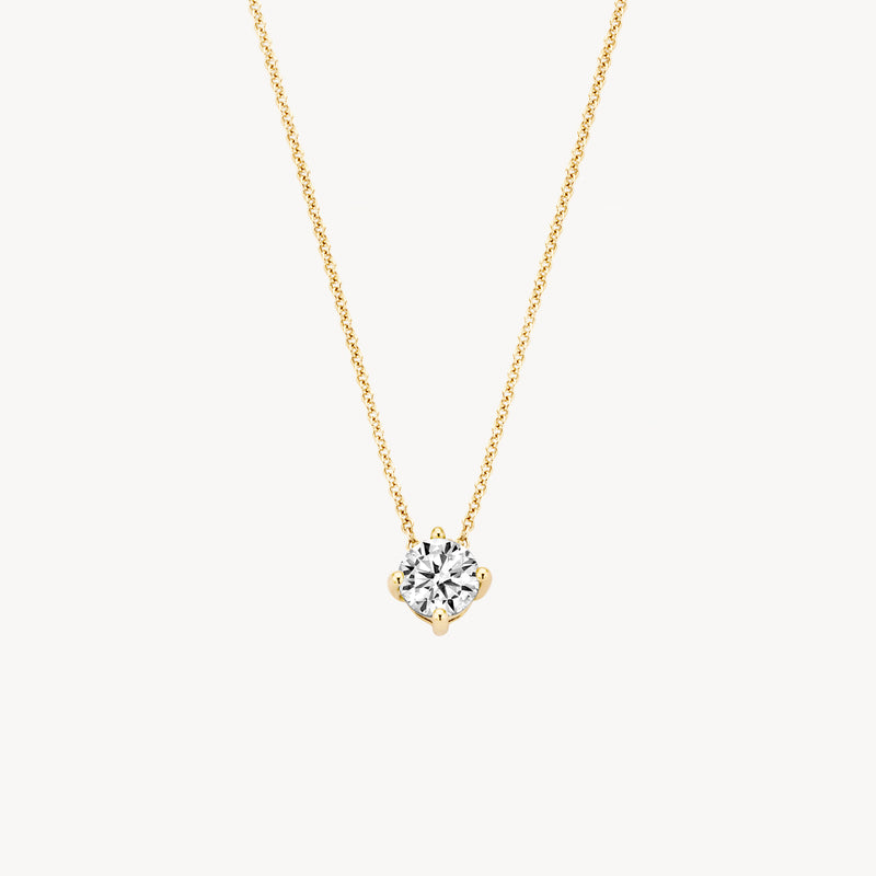 Necklace 3057YZI - 14k Yellow Gold with Zirconia