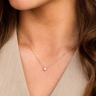 Necklace with Zirconia ⌀ 4 mm in 14 gold