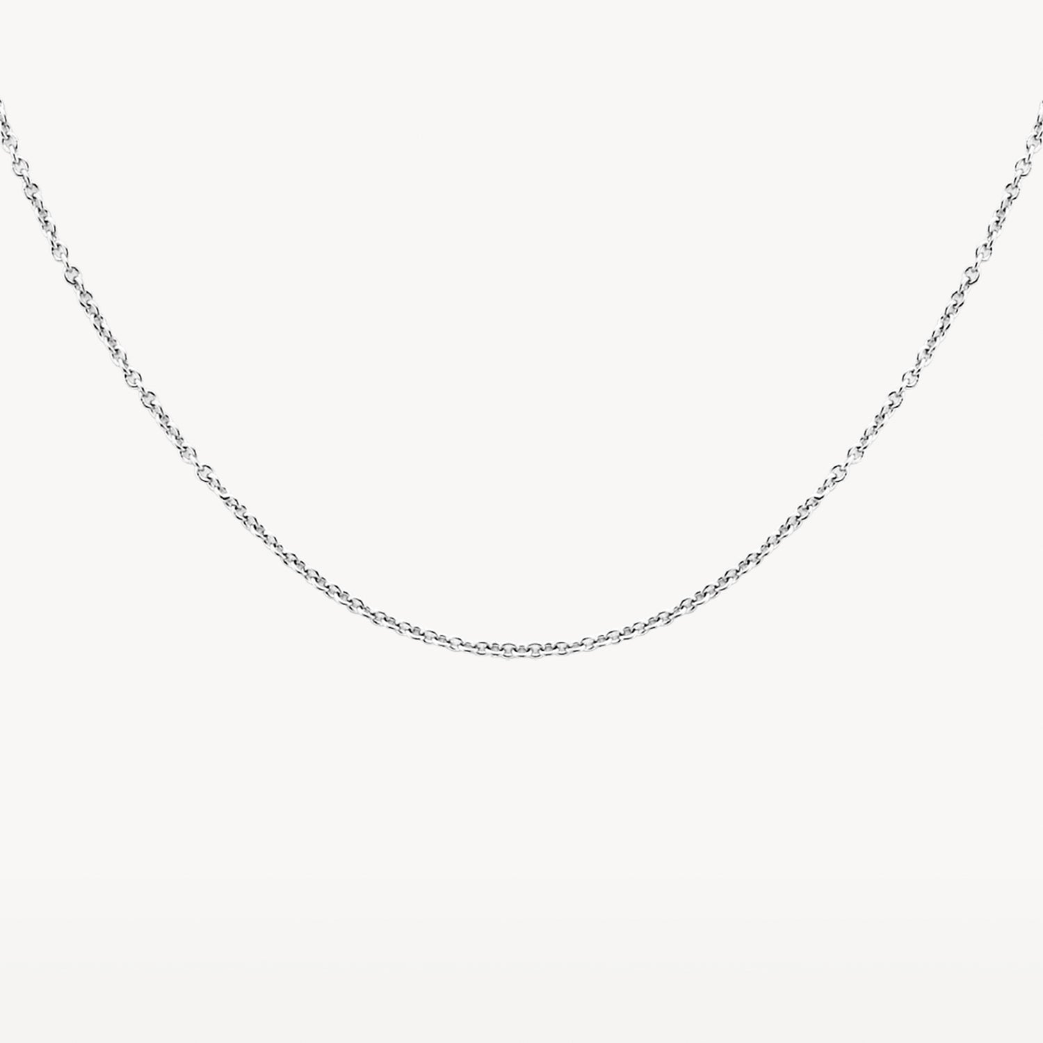Fijne schakelketting 42cm 14k Wit goud