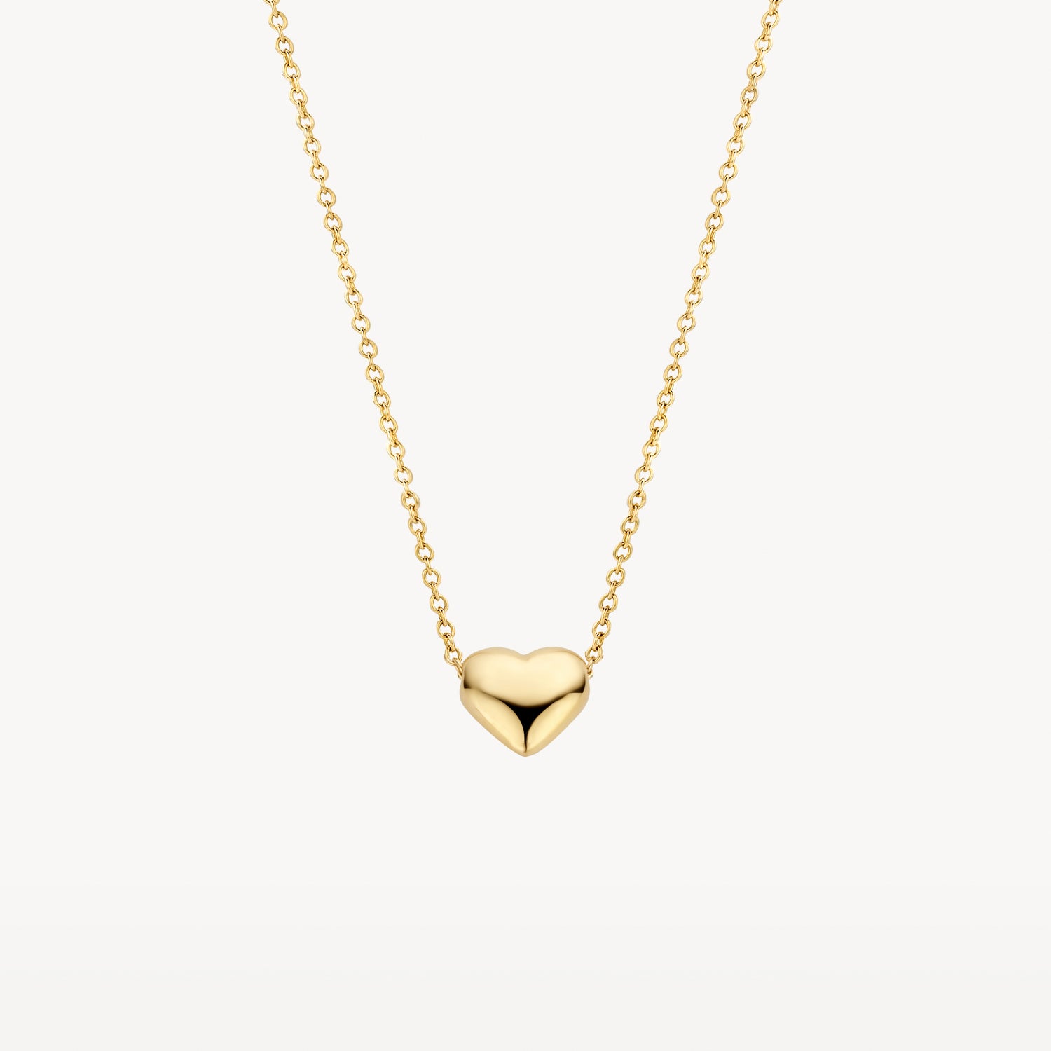 Ketting met rond hartje 14k goud