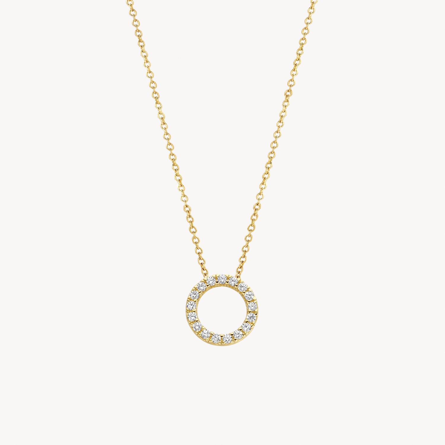 Necklace 3065BZI - 14k Gold and White Gold with Zirconia