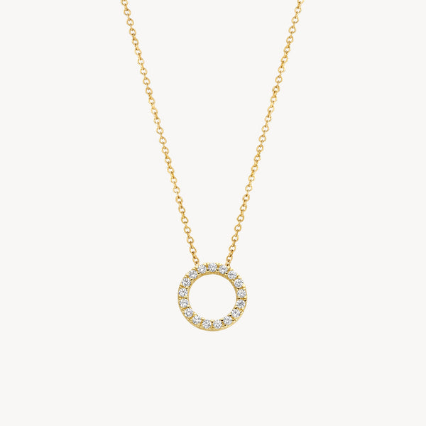 Necklace 3065BZI - 14k Gold and White Gold with Zirconia