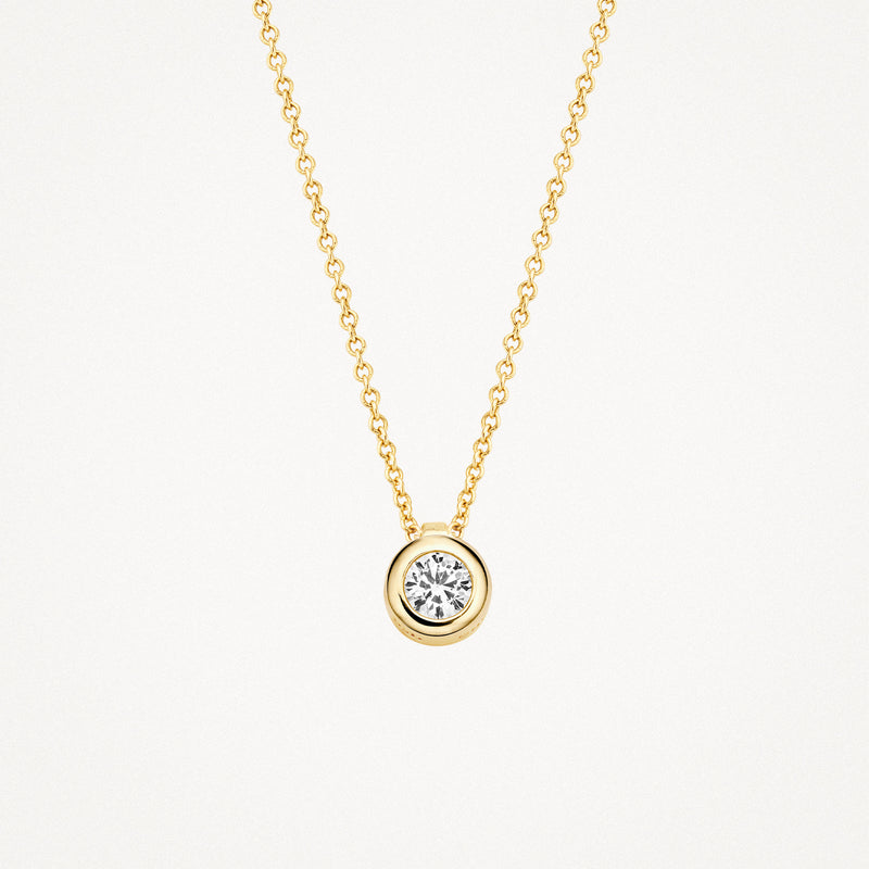 Necklace 3067YZI - 14k Yellow Gold with zirconia