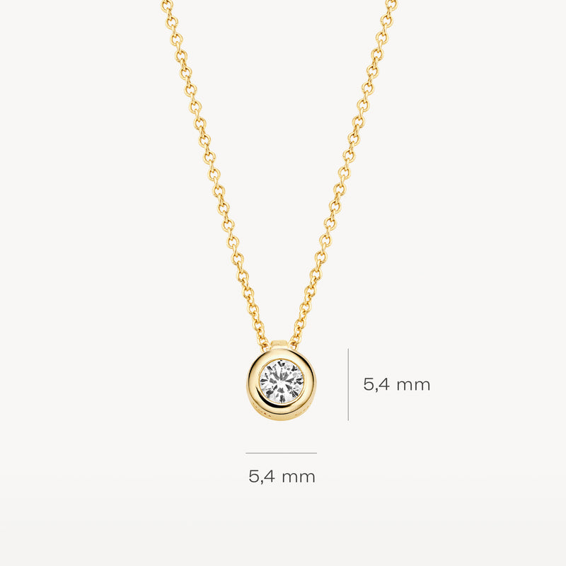 Necklace 3067YZI - 14k Yellow Gold with zirconia