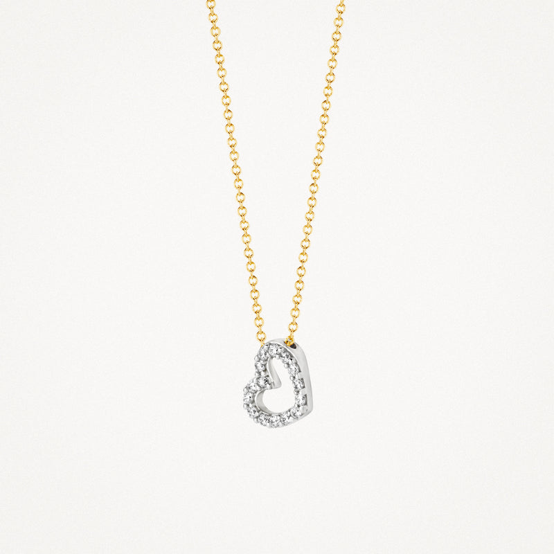 Necklace 3072BZI - 14k Yellow Gold and White Gold with Zirkonia
