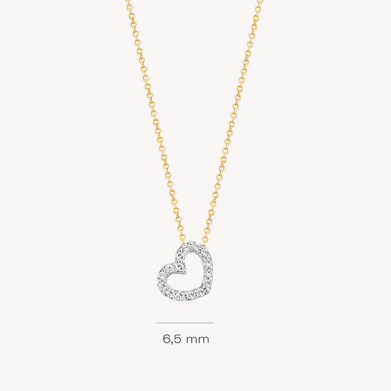 Necklace 3072BZI - 14k Yellow Gold and White Gold with Zirkonia