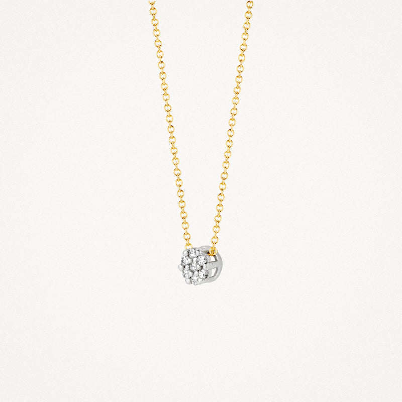 Necklace 3077BZI - 14k Gold and White Gold with zirconia