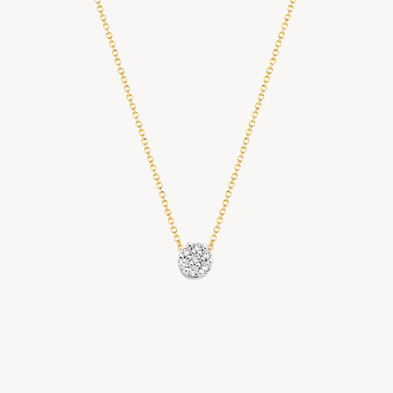 Necklace 3077BZI - 14k Gold and White Gold with zirconia