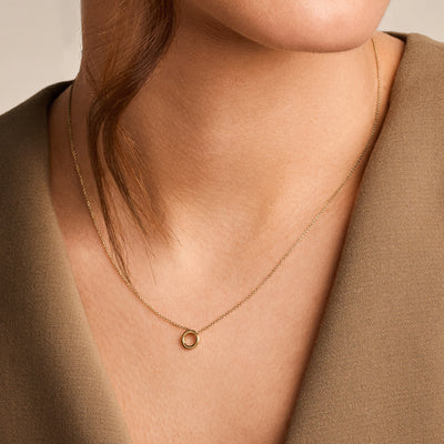 Collier pendentif cercle 7,2 mm en or jaune 14 carats