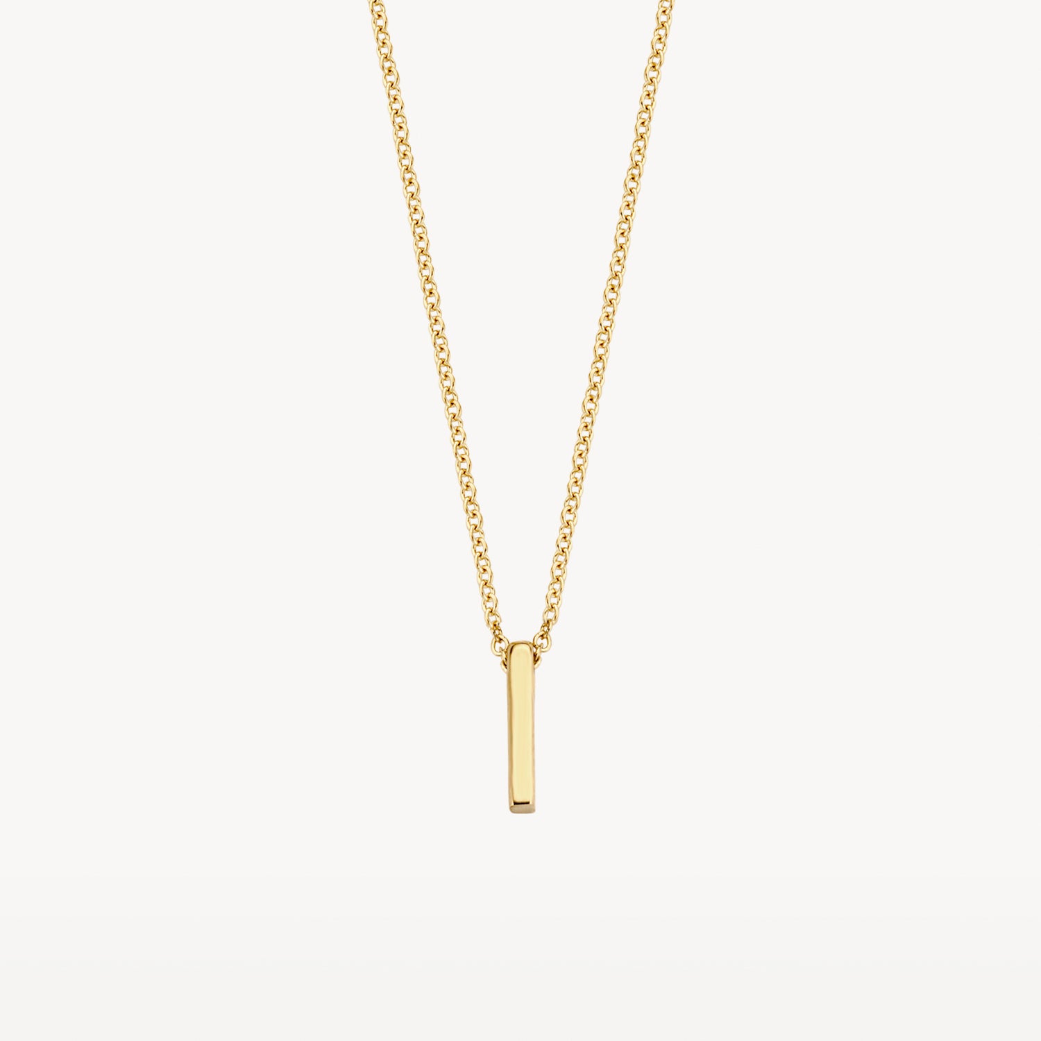 Ketting met staaf hanger 14k goud