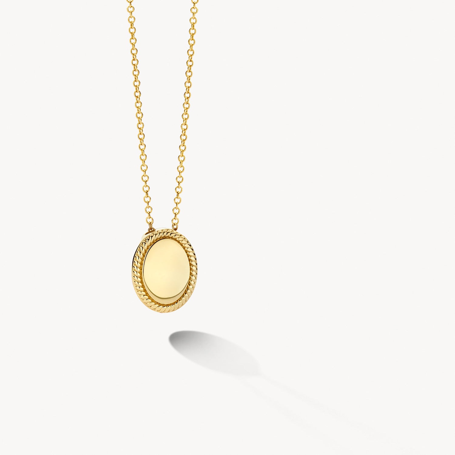 Ketting met hanger in koord motief 14k goud