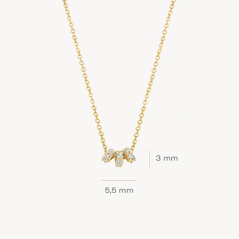 Necklace 3136YZI - 14k Yellow gold with zirconia