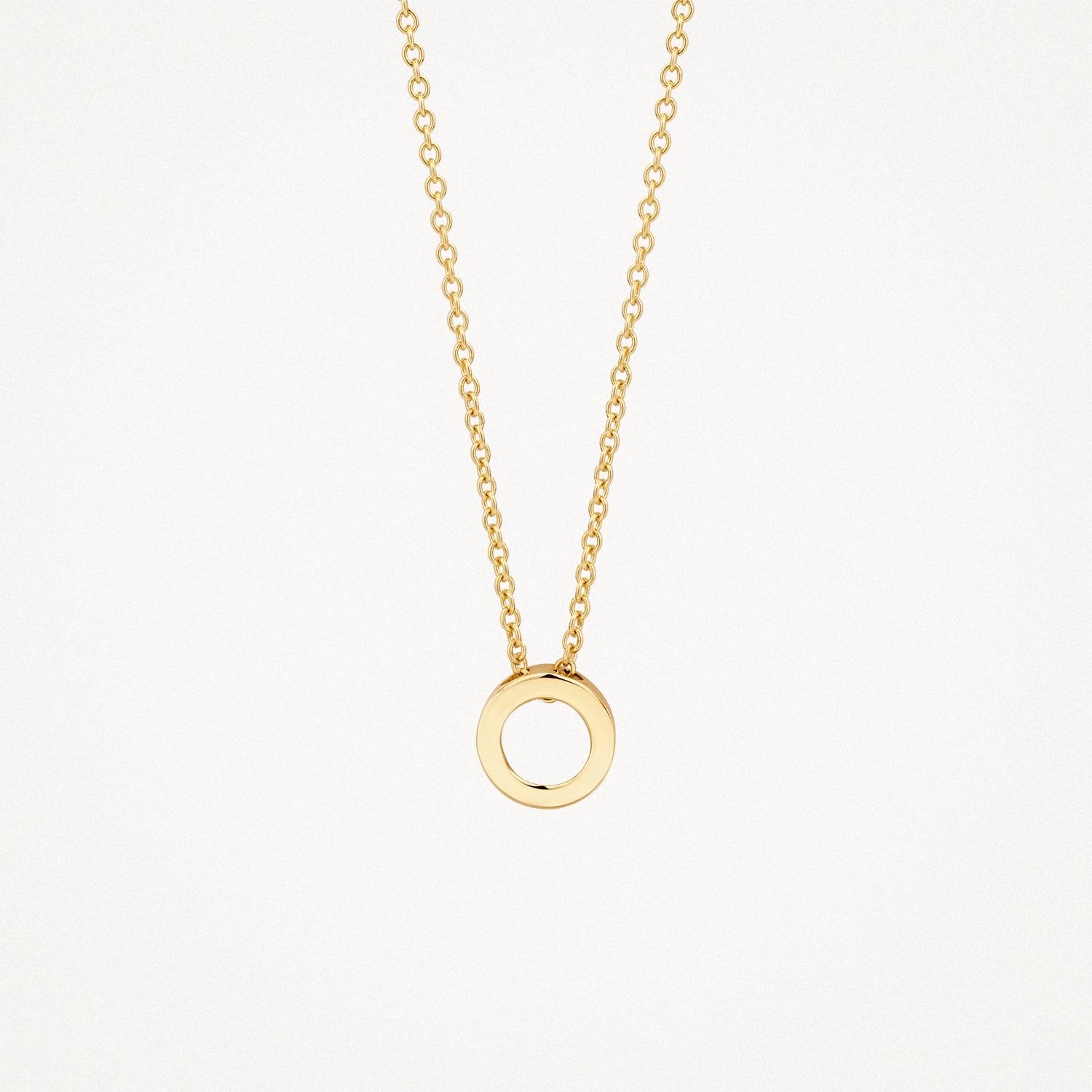 Ketting met ronde hanger ⌀ 5.8 mm 14k goud