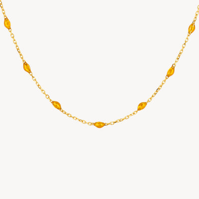 Halskette 3162YRC - 585er Gelbgold mit Karamell Kunstharz