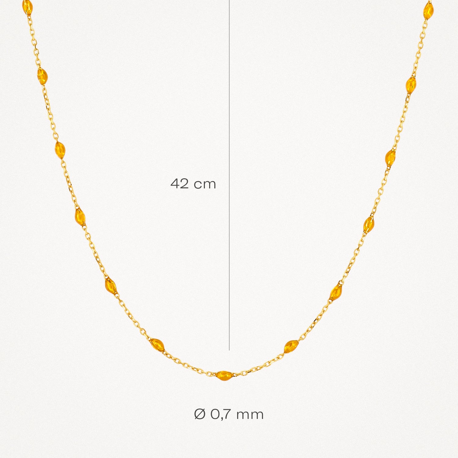 Halskette 3162YRC - 585er Gelbgold mit Karamell Kunstharz