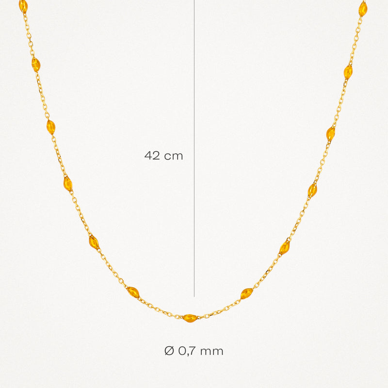 Necklace 3162YRC - 14k Yellow gold with caramel Resin