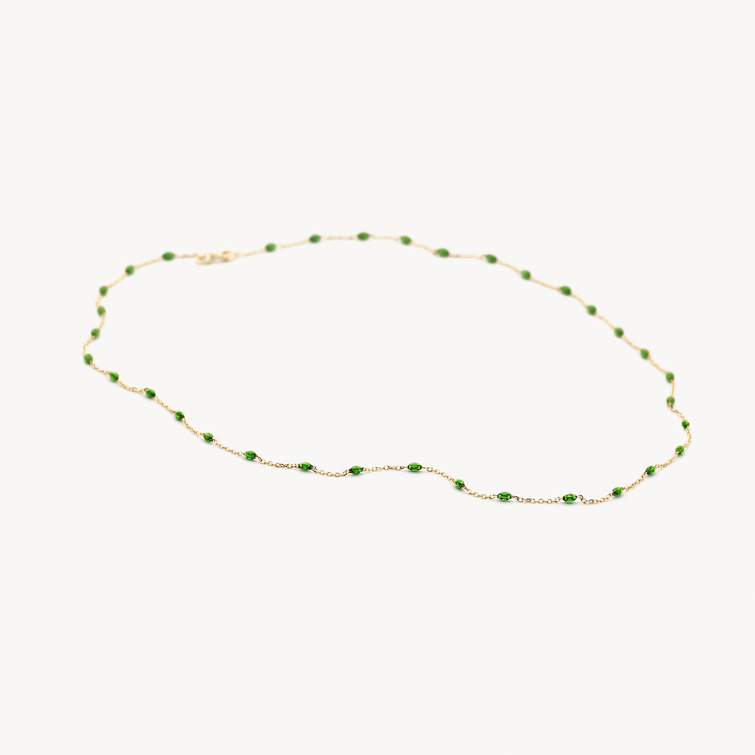 Necklace 3162YRG - 14k Yellow gold with green Resin