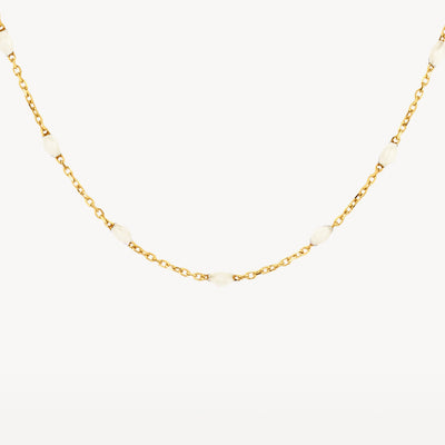 Necklace 3162YRM - 14k Yellow gold with milk Resin