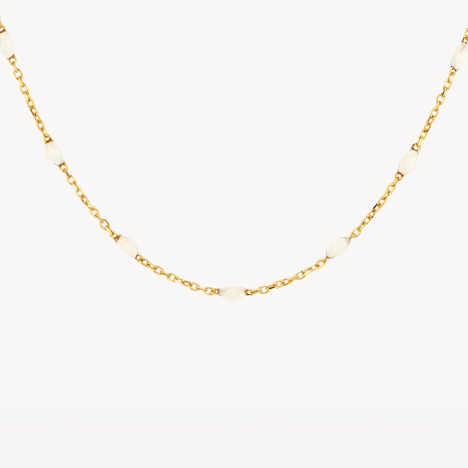 Ketting met Melkwitte Resin 14k goud