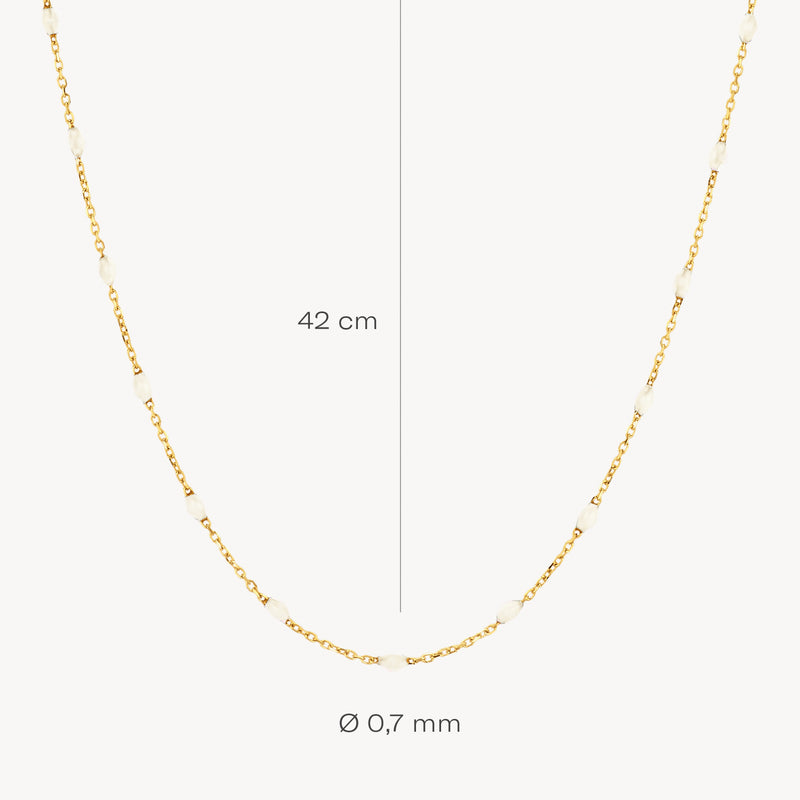 Halskette 3162YRM - 585er Gelbgold mit Milch Kunstharz