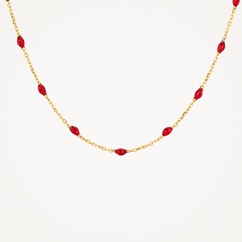 Necklace 3162YRR - 14k Yellow gold with red Resin