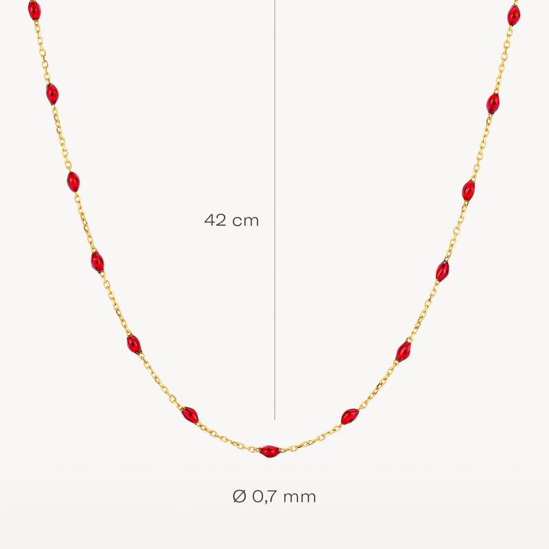 Necklace 3162YRR - 14k Yellow gold with red Resin